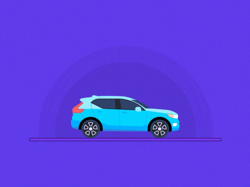 Loading animation blue car city graphic design illustration illustrator loading ozcar rides road vector violet