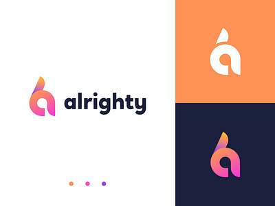Logo Alrighty a alrighty branding gradient graphic design logo vector