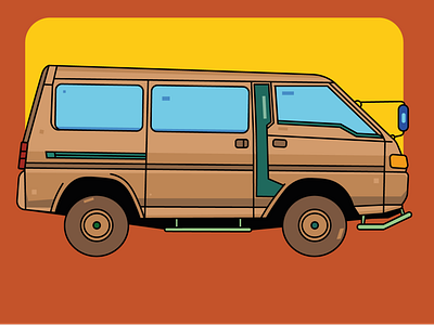 Hermit cars design flat graphic design illustration logo van vector