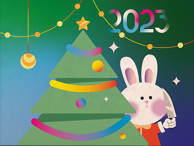 Hello 2023! character character design illustration new year rabbit vector illustration