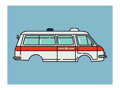 Аmbulance car. ambulance car color flat illustration line