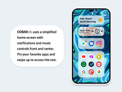 CosmOS homescreen concept phone mobile operating system os product design ui uiux ux