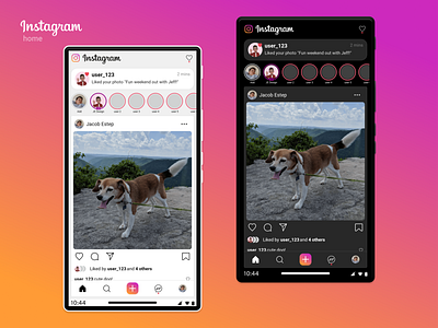 Instagram redesign: home design ui uiux ux