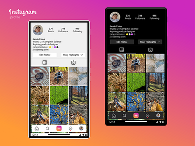 Instagram redesign: profile design ui uiux ux