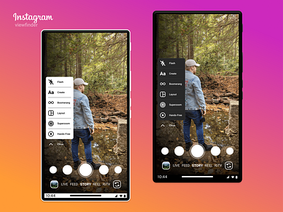 Instagram redesign: camera design mobile ui uiux ux