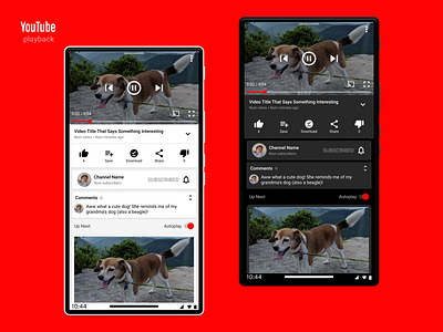 YouTube redesign: player mobile phone ui uiux ux