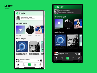 Spotify redesign: home