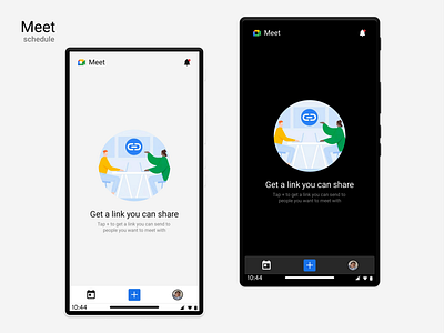 Google Meet redesign: schedule mobile phone ui uiux ux