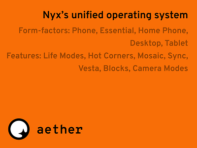 Nyx: Aether graphic design