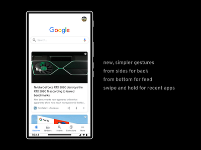 Aether for Phones: new gestures mobile operating system phone ui uiux ux