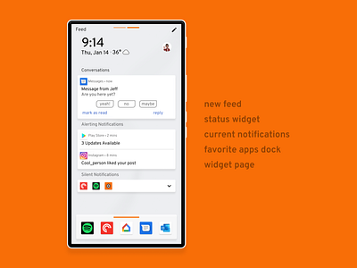 Aether for Phones: notification fed mobile operating system os phone ui uiux ux