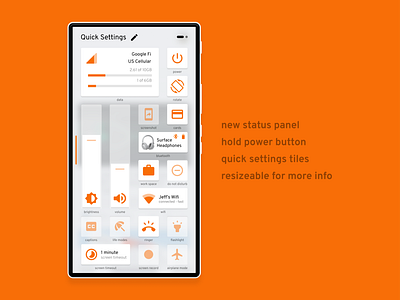 Aether for Phones: quick settings