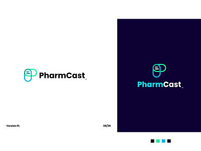 PharmCast Logo graphic design health logo pharmacy pharmacy logo podcast