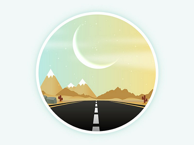 Landscape illustration adobe illustrator badge graphic design illustration landscape places road sticker travel ui vector