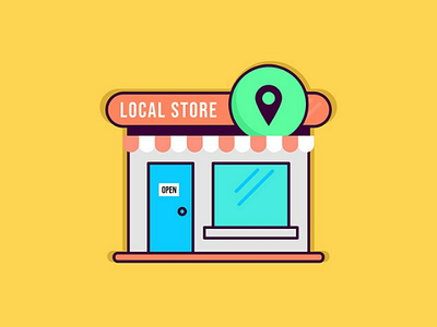 Local store icon illustration bangalore business concept graphic dessign icon illustration india local business local store opennow retail shop shopping small business vector