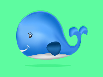 The Blue Whale - vector illustration adobe illustrator blue whale character cute design fish graphic art graphic design icon illustration india vector whale