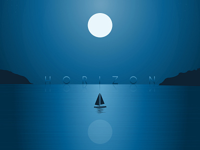 HORIZON, Landscape vector illustration adobe illustrator design effect explore graphic art graphic design horizon illustration india landscape landscape design moonlight poster travel vector