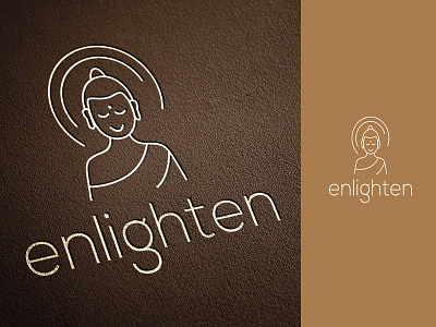 Logo Design for Enlighten branding branding design buddha enlighten icon india line logo logo design meditation monk typography wellness logo zen