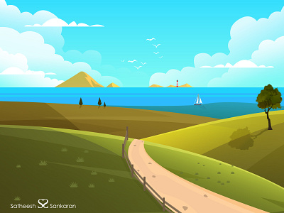 Landscape Art - Vector Illustration