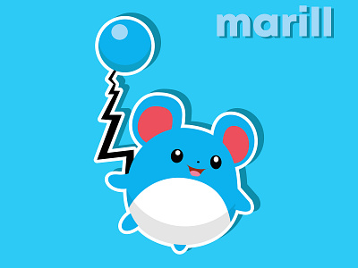 Marill - pokemon illustration adobe illustrator character design game design graphic art graphic design illustration india pokemon vector