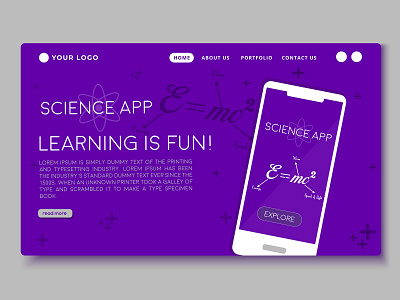 Science App - Landing Page UI Design