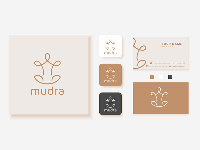 Mudra - Logo and Brand Identity Design adobe illustrator brand branding business card corporate identity design graphic design healing illustration logo resort spa wellness yoga