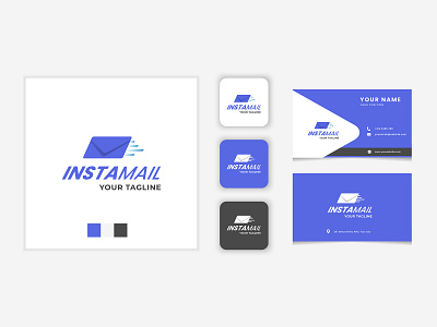 Insta Mail - Logo Design app blue brand branding graphic design icon identity insta logo mail vector