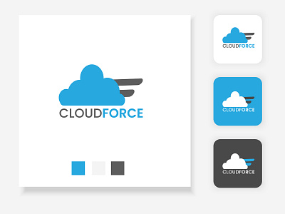 Cloud Force - Logo Design app applications brand branding business cloud graphic design hosting icon identity illustration logo server technology vector