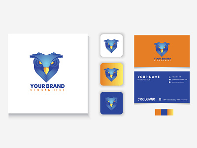 OWL - Logo Concept Design badge bird blue branding business business card gradient graphic design icon illustration logo owl startup