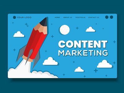 Content Marketing - Landing Page UI design app content marketing digital graphic design illustration india landing page ui vector web website