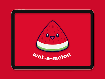 wat-a-melon (vector art) badge character cute design fruit graphic art graphic design icon india logo sticker watermelon