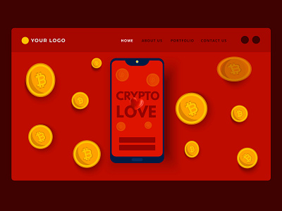 Crypto LOVE bitcoin coin marketplace crypto cryptocurrency digital payments graphic design illustration india ui ux design website