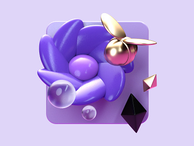 Improv 3D Illustrations // Internal 3d c4d concept design icon illustration logo pink purple ui