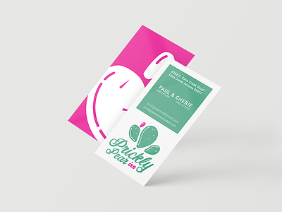 Prickly Pear Inn – Business Card Mockup business card cactus client conceptualize green logo mockup pink prickly pear visualize