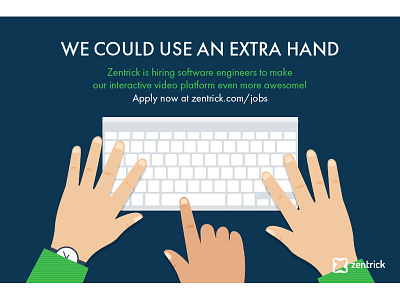 Zentrick Job Ad ad advertisement hands illustration job keyboard work zentrick