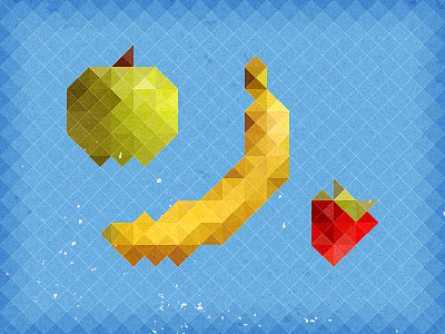Froot apple banana facet fruit geometry mosaic personal polygon strawberry triangle