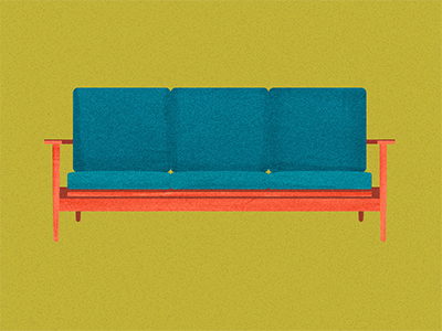 Wegner illustration mid century modern personal sofa texture wegner