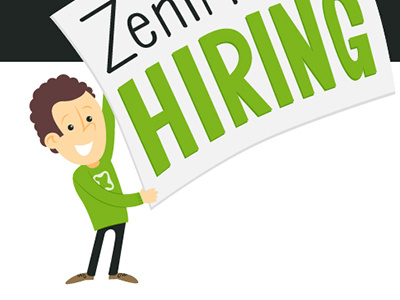 Hiring ad advertisement character hiring job sign work zentrick