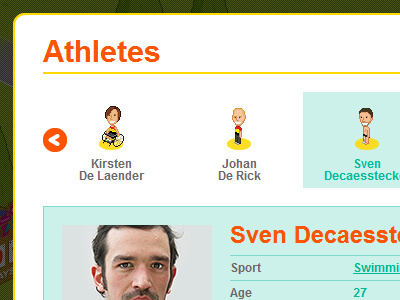 www.supporterparalympics.be 2012 athletes interface isometric london paralympics pixel popup profile ui web work