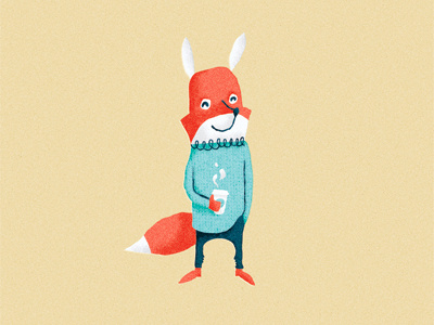 Fox coffee cup fox illustration jumper personal texture