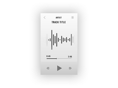 100 Day Challenge Day 5 - Music Player 005 100dayui clean dailyui grey mobile monochrome music player track title ui