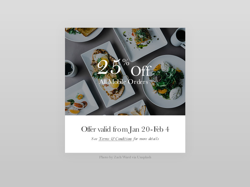 100 Day Challenge Day 17 - Special Offer food card simple offer minimal deal day017 daily100 daily clean 17 uichallange