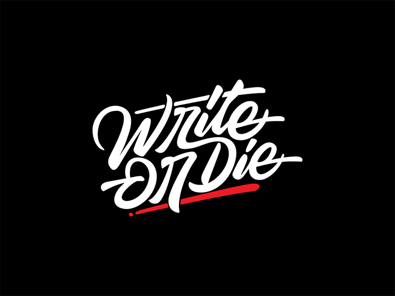 Write or Die handletter lettering motion graphic typography