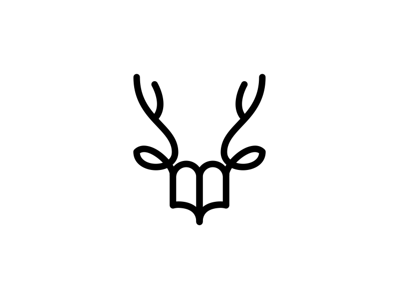 Deer Nerd book branding deer logo monoline motion graphic