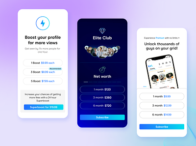 Dating app | Membership plans app app design boost concept dating dating app design designinspiration gay dating illustration membership mobile plans subscription ui ux