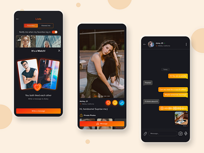 Dating App Design | Home | Chat app conc dark theme dating dating app design designinspiration deting inspiration mobile swipe ui ux