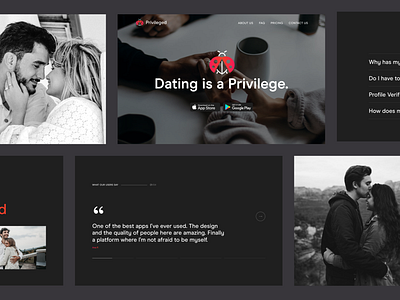 Dating Website Design | Landing page app app design concept dating dating app design designinspiration discover minimal mobile ui ux web website