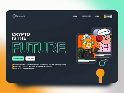 Crypto Powercoin Landing Page branding crypto icons illustration landing page motion motion graphics nft ui uiux ux website