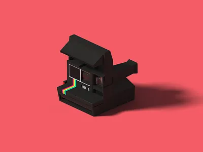 Polaroid OneStep 600 Black 3d blender blender 3d camera illustration isometric isometric art polaroid