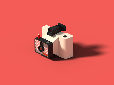 Polaroid Swinger Model 20 3d blender blender 3d camera illustration isometric isometric art polaroid